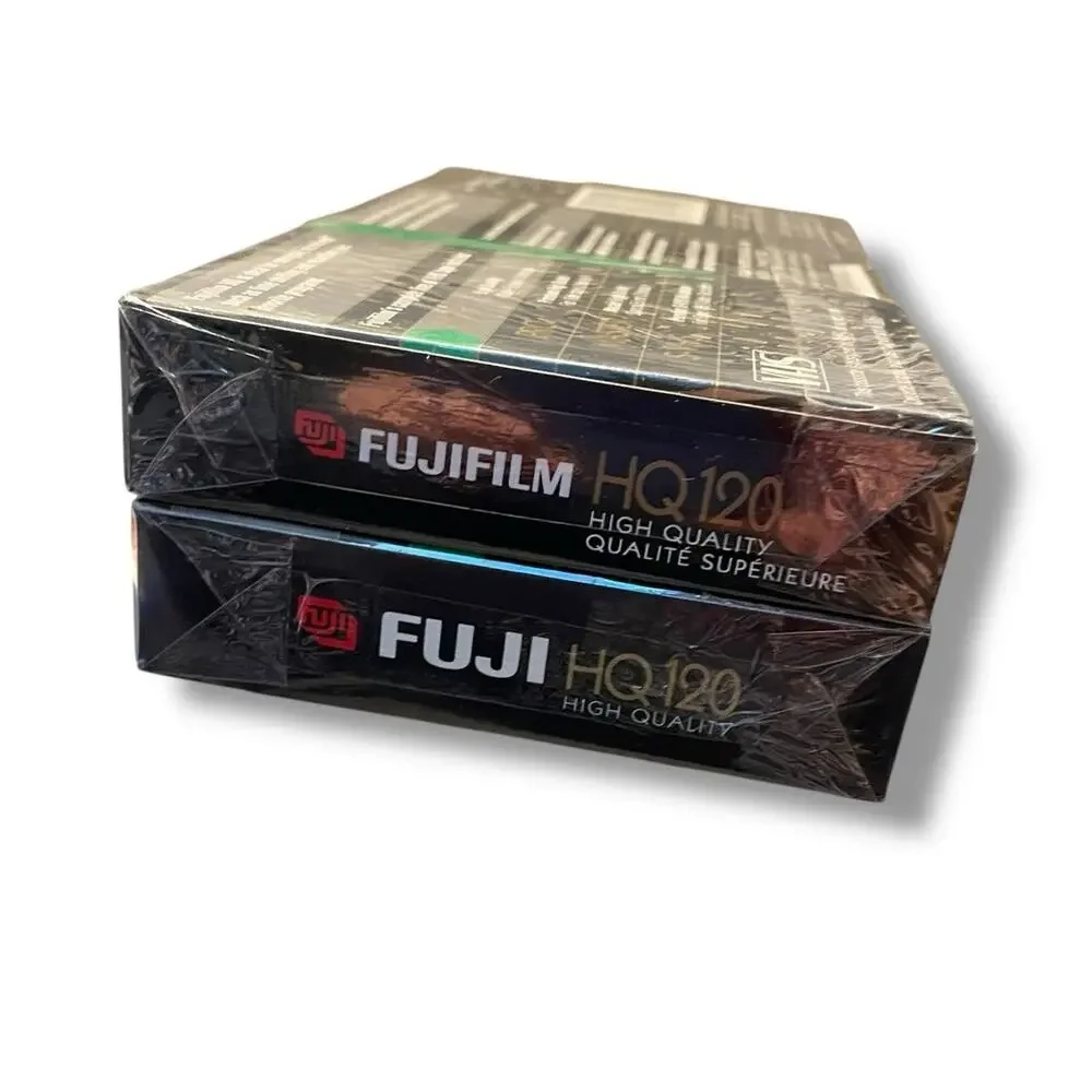 FujiFilm HQ120 Blank VHS Video Tapes 6 Hours Fuji Lot x2 NEW Sealed Retro Media